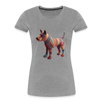 Known as a colorful dog is a figure of speech - Women's Premium Organic T-Shirt - heather grey - Front - Mia (176cm)