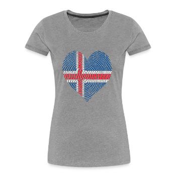 Norwegisches Herz - Frauen Premium Bio T-Shirt - Grau meliert - Vorne - Mia (176cm)