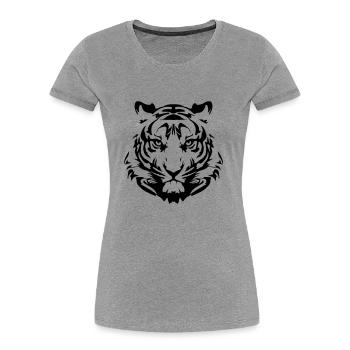tiger - Women's Premium Organic T-Shirt - heather grey - Front - Mia (176cm)