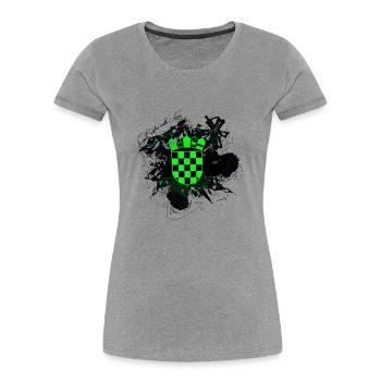 Croatie hrvatska croatie hrv voyage europe zagreb - T-shirt bio Premium Femme - gris chiné - Devant - Mia (176cm)