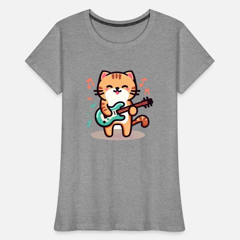 Rock n Roll Katze Frauen Premium Bio T-Shirt
