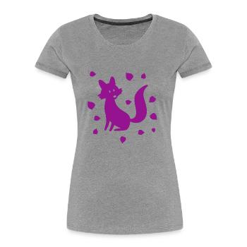 Fox - Animal, Zoo, Animal Lover, Nature Conservation - Women's Premium Organic T-Shirt - heather grey - Front - Mia (176cm)
