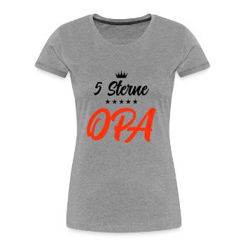 opa 5 sterne 2 - Frauen Premium Bio T-Shirt - Grau meliert - Vorne - Mia (176cm)