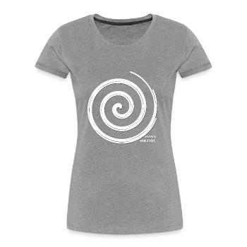 Hypnotische Spirale durch Hypnoquesting - Frauen Premium Bio T-Shirt - Grau meliert - Vorne - Mia (176cm)