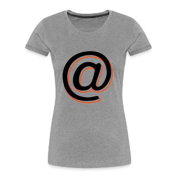 At Zeichen - 2 Farben - Frauen Premium Bio T-Shirt - Grau meliert - Vorne - Mia (176cm)