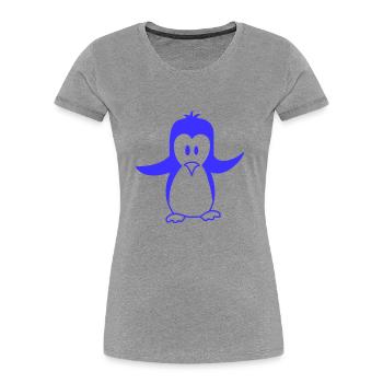 Mignon pingouin antarctique pôle sud zoo animal oiseau cool - T-shirt bio Premium Femme - gris chiné - Devant - Mia (176cm)