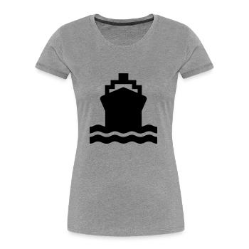 Black and white ferryboat - Women's Premium Organic T-Shirt - heather grey - Front - Mia (176cm)