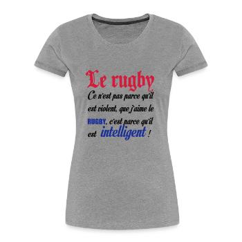 intelligent - T-shirt bio Premium Femme - gris chiné - Devant - Mia (176cm)