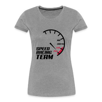 tacho2 - T-shirt bio Premium Femme - gris chiné - Devant - Mia (176cm)