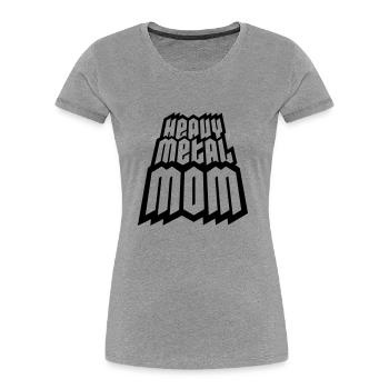 Heavy Metal Mom Logo - Frauen Premium Bio T-Shirt - Grau meliert - Vorne - Mia (176cm)