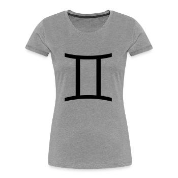zwillinge1 - T-shirt bio Premium Femme - gris chiné - Devant - Mia (176cm)