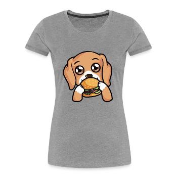 Burger = Liebe - Frauen Premium Bio T-Shirt - Grau meliert - Vorne - Mia (176cm)
