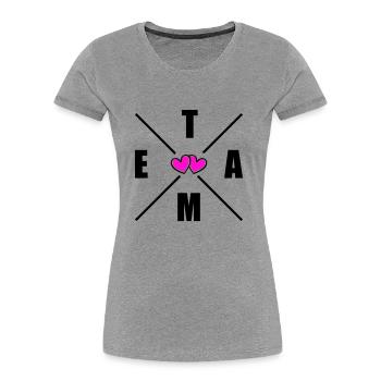 Team Herats - Women's Premium Organic T-Shirt - heather grey - Front - Mia (176cm)
