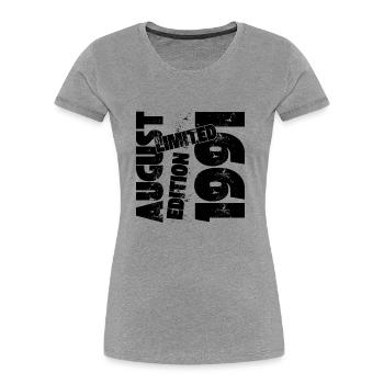 AUGUST 1991 LIMITIERTE AUFLAGE - Frauen Premium Bio T-Shirt - Grau meliert - Vorne - Mia (176cm)