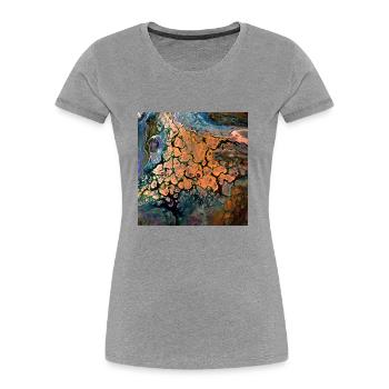 Gelb-Gold und Rot-Gold - Frauen Premium Bio T-Shirt - Grau meliert - Vorne - Mia (176cm)