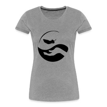 massage chinois yin yang - T-shirt bio Premium Femme - gris chiné - Devant - Mia (176cm)