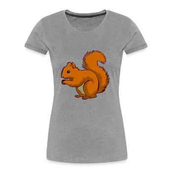 squirrel25 - Frauen Premium Bio T-Shirt - Grau meliert - Vorne - Mia (176cm)
