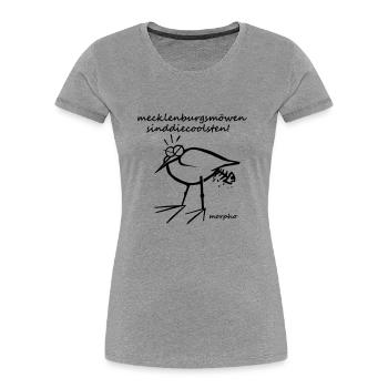 Möwe - Frauen Premium Bio T-Shirt - Grau meliert - Vorne - Mia (176cm)