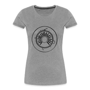 Sonne Mond Mosaik Astrologie Symbol Vektor 9 - Frauen Premium Bio T-Shirt - Grau meliert - Vorne - Mia (176cm)