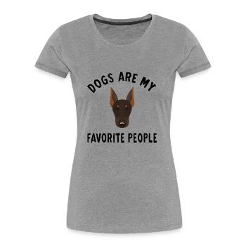 Dogs Are My Favorite People mon chien préférré - T-shirt bio Premium Femme - gris chiné - Devant - Mia (176cm)