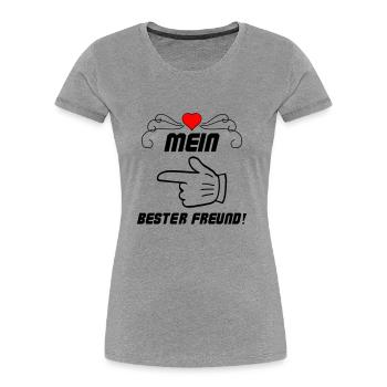 mein bester freund 2 - Frauen Premium Bio T-Shirt - Grau meliert - Vorne - Mia (176cm)