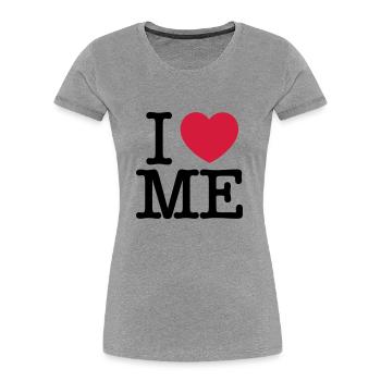 I Love Me - Women's Premium Organic T-Shirt - heather grey - Front - Mia (176cm)