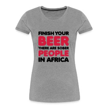 Beer - T-shirt bio Premium Femme - gris chiné - Devant - Mia (176cm)