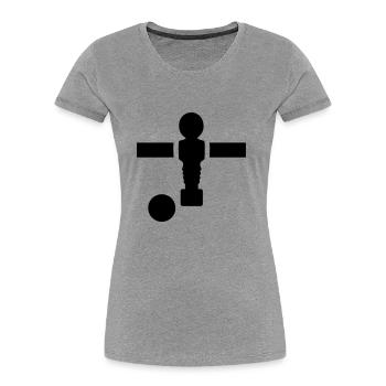 Tischkicker - Frauen Premium Bio T-Shirt - Grau meliert - Vorne - Mia (176cm)