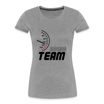racing_team_01 - Frauen Premium Bio T-Shirt - Grau meliert - Vorne - Mia (176cm)