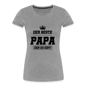 der beste papa den es gibt - Frauen Premium Bio T-Shirt - Grau meliert - Vorne - Mia (176cm)