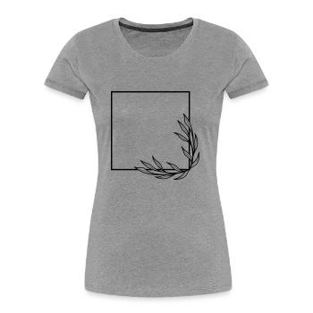 Willow leaf Boho Floral Wreath 6 - Frauen Premium Bio T-Shirt - Grau meliert - Vorne - Mia (176cm)