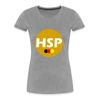 HSP - Frauen Premium Bio T-Shirt - Grau meliert - Vorne - Mia (176cm)
