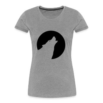 Wolf - Frauen Premium Bio T-Shirt - Grau meliert - Vorne - Mia (176cm)