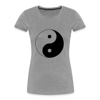 Yin-und-Yang - Frauen Premium Bio T-Shirt - Grau meliert - Vorne - Mia (176cm)