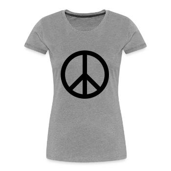 Peace-Zeichen / Peace - Frauen Premium Bio T-Shirt - Grau meliert - Vorne - Mia (176cm)