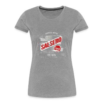 Salsero - Frauen Premium Bio T-Shirt - Grau meliert - Vorne - Mia (176cm)