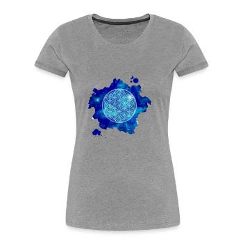 blume des lebens - Frauen Premium Bio T-Shirt - Grau meliert - Vorne - Mia (176cm)