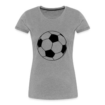 soccer_ball - Frauen Premium Bio T-Shirt - Grau meliert - Vorne - Mia (176cm)