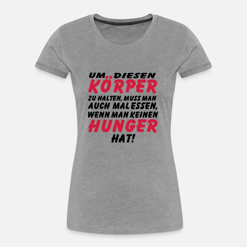 koerper_hunger_vec_2 de anl - Frauen Premium Bio T-Shirt - Grau meliert