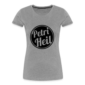 Petri Heil - Frauen Premium Bio T-Shirt - Grau meliert - Vorne - Mia (176cm)