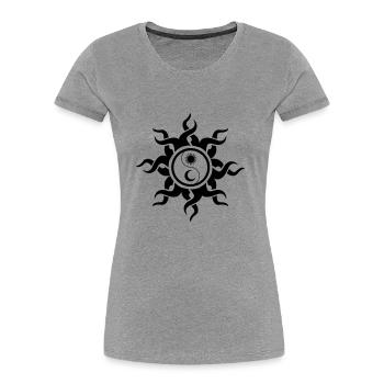 sonne_mond - T-shirt bio Premium Femme - gris chiné - Devant - Mia (176cm)