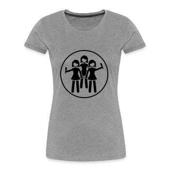 frauen party feier - Frauen Premium Bio T-Shirt - Grau meliert - Vorne - Mia (176cm)