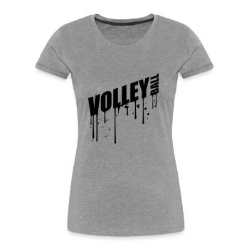 stamp drop graffiti spray text logo design cool pa - Women's Premium Organic T-Shirt - heather grey - Front - Mia (176cm)