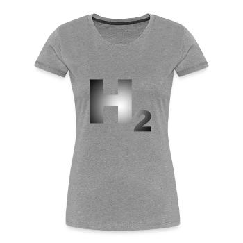Wasserstoff - H2 Mobilität - Frauen Premium Bio T-Shirt - Grau meliert - Vorne - Mia (176cm)