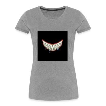 Shark mask funny shark bite face mask - Women's Premium Organic T-Shirt - heather grey - Front - Mia (176cm)