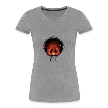 Schwein - Frauen Premium Bio T-Shirt - Grau meliert - Vorne - Mia (176cm)