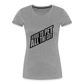 Animaux de compagnie tous les chats - T-shirt bio Premium Femme - gris chiné - Devant - Mia (176cm)