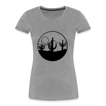 Nature Sun Desert Landscape - Women's Premium Organic T-Shirt - heather grey - Front - Mia (176cm)