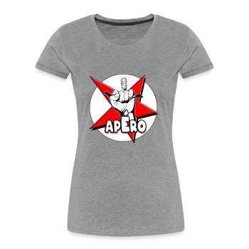 Apero Bad Boy roter Stern - Frauen Premium Bio T-Shirt - Grau meliert - Vorne - Mia (176cm)