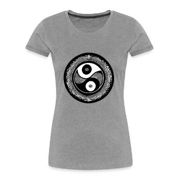 Yin Yang Sign Symbol Peace Happy 10 - Women's Premium Organic T-Shirt - heather grey - Front - Mia (176cm)